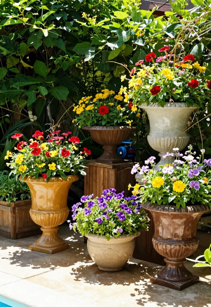 11 Best Pool Pump Area Ideas for Clean and Tidy Yards 1. Creative Concealment with Planters 0