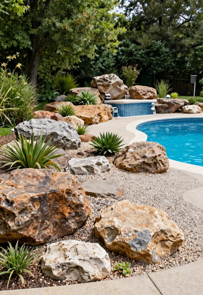 11 Best Pool Pump Area Ideas for Clean and Tidy Yards 3. Artful Landscape Rocks 0