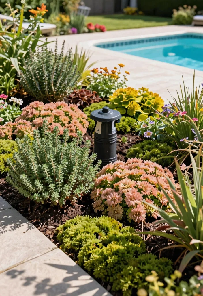 11 Best Pool Pump Area Ideas for Clean and Tidy Yards 5. Colorful Ground Cover 0