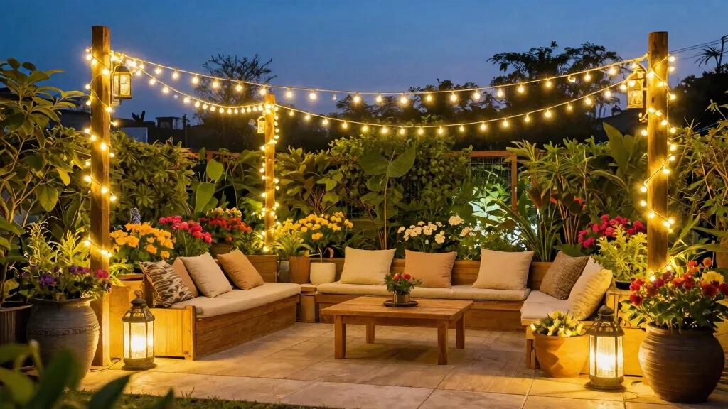 11 Clever Patio Lights String Concepts Planter Posts [DIY]