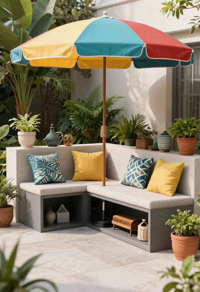 11 Clever Patio Umbrella Storage Ideas for Winter Months 10 11 Clever Patio Umbrella Storage Ideas for Winter Months 10. Built In Storage Benches 0