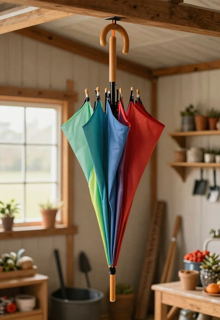 11 Clever Patio Umbrella Storage Ideas for Winter Months 3 11 Clever Patio Umbrella Storage Ideas for Winter Months 3. Hang It Up 0