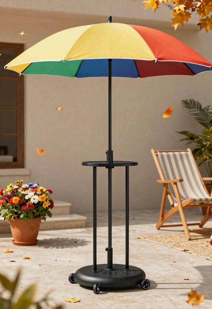11 Clever Patio Umbrella Storage Ideas for Winter Months 4 11 Clever Patio Umbrella Storage Ideas for Winter Months 4. Invest in a Patio Umbrella Stand with Wheels 0