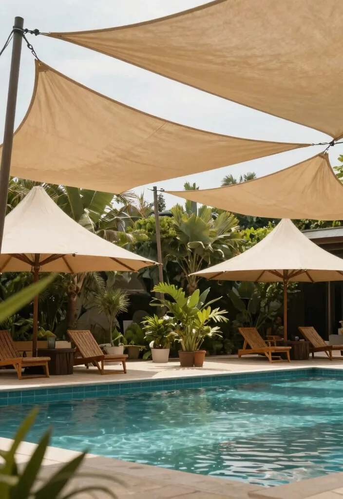 11 Creative Sun Sail Shade Ideas Over Pool (UV Protection) 2 11 Creative Sun Sail Shade Ideas Over Pool UV Protection 2. Nature Inspired Canvas 0