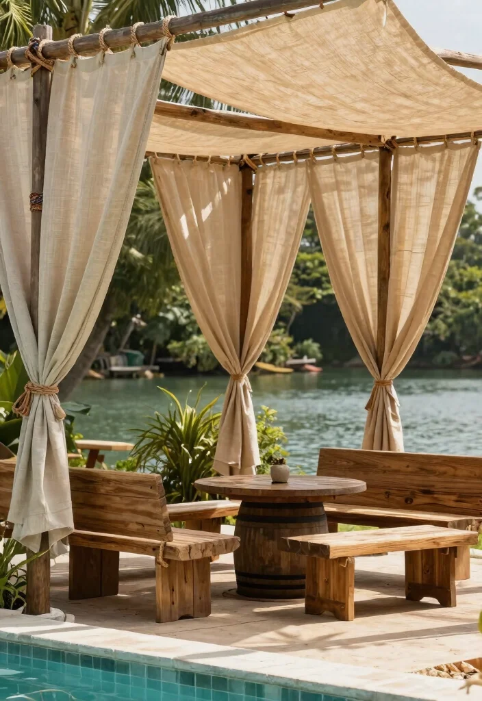 11 Creative Sun Sail Shade Ideas Over Pool (UV Protection) 5 11 Creative Sun Sail Shade Ideas Over Pool UV Protection 5. Rustic Rope and Fabric 0
