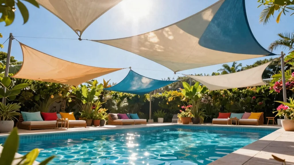 11 Creative Sun Sail Shade Ideas Over Pool (UV Protection)