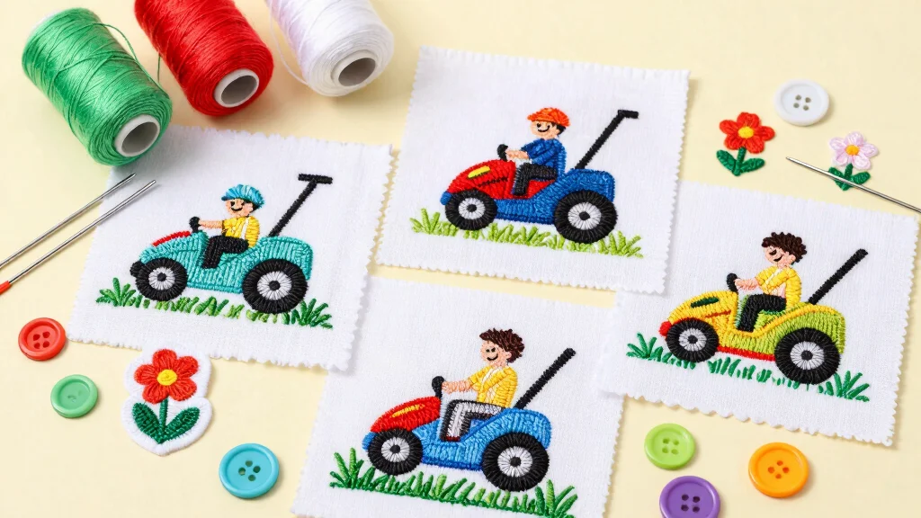 11 Cute Lawn Mower Embroidery Designs for Crafters