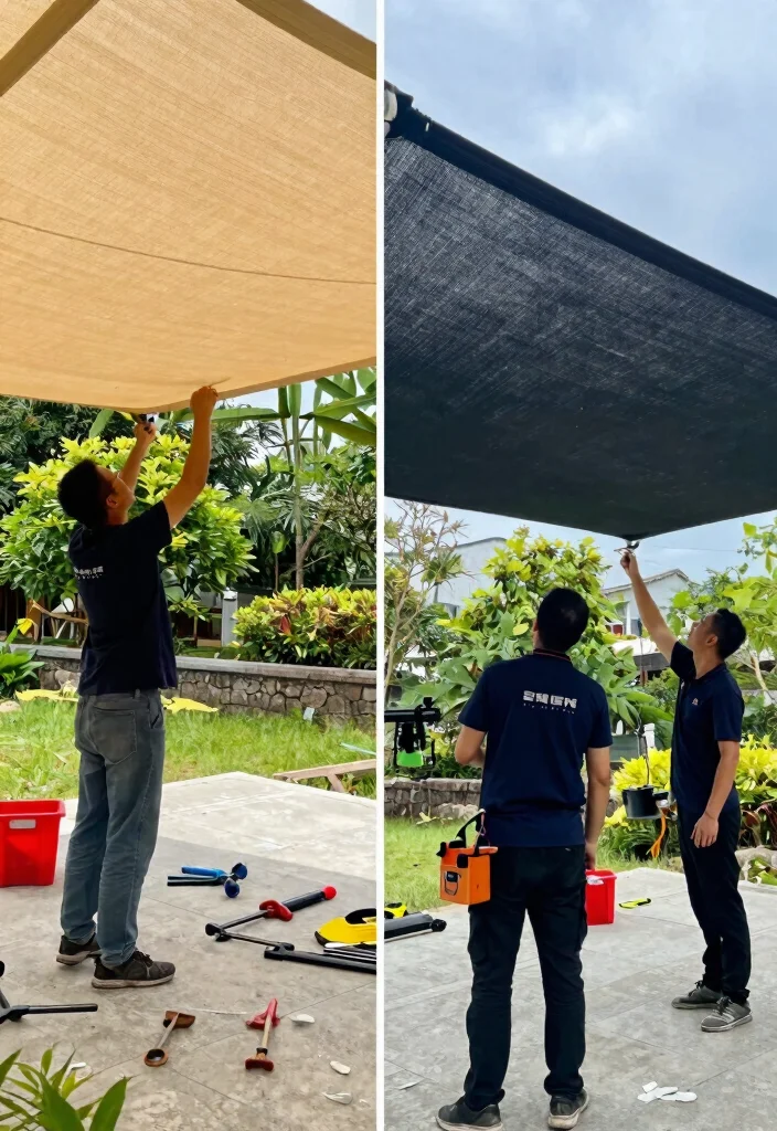 11 Essential Outdoor Shade Sail Installation Tips (No Sag) 10 11 Essential Outdoor Shade Sail Installation Tips No Sag 10. DIY Installation vs. Professional Help 0
