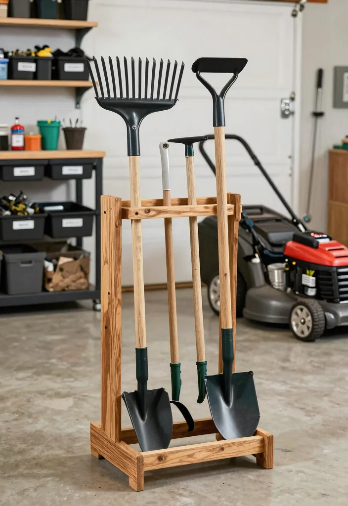 11 Garage Organization Ideas Lawn Mower Space Savers 2. Vertical Tool Racks 0