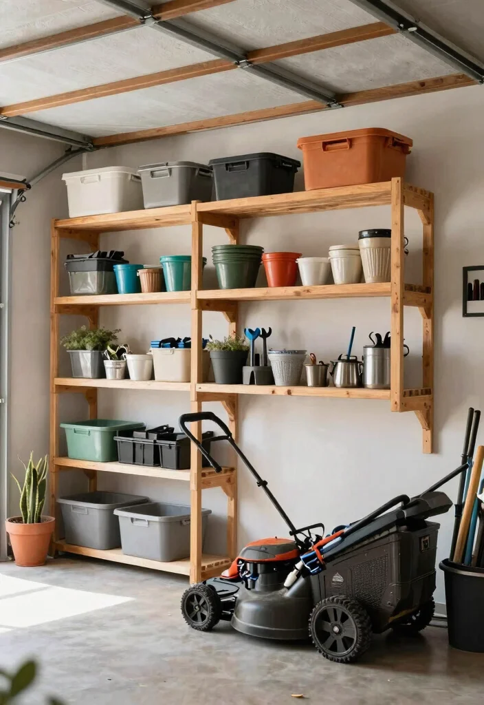 11 Garage Organization Ideas Lawn Mower Space Savers 4. Overhead Storage Solutions 0