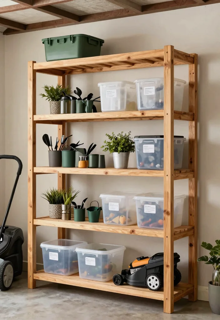 11 Garage Organization Ideas Lawn Mower Space Savers 7. Customizable Shelving Units 0