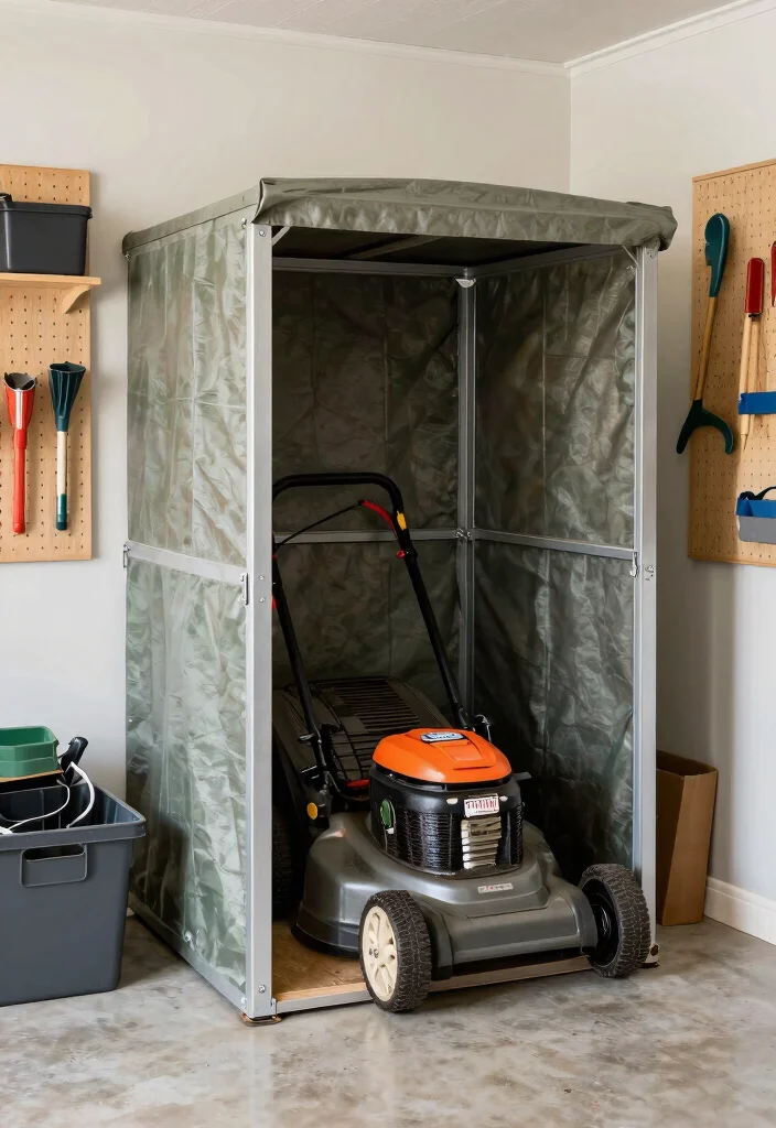 11 Garage Organization Ideas Lawn Mower Space Savers 8. Lawn Mower Shelters 0