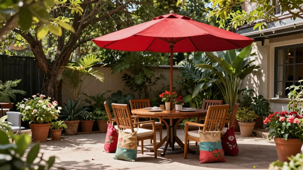 11 Heavy Duty Patio Umbrella Weight Ideas [DIY Sandbags]
