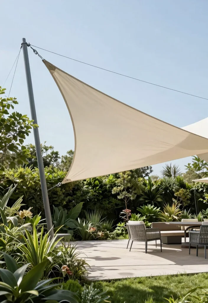 11 Heavy Duty Shade Sail Pole Ideas No Sagging 8. Tensioned Cable Systems for Modern Designs 0
