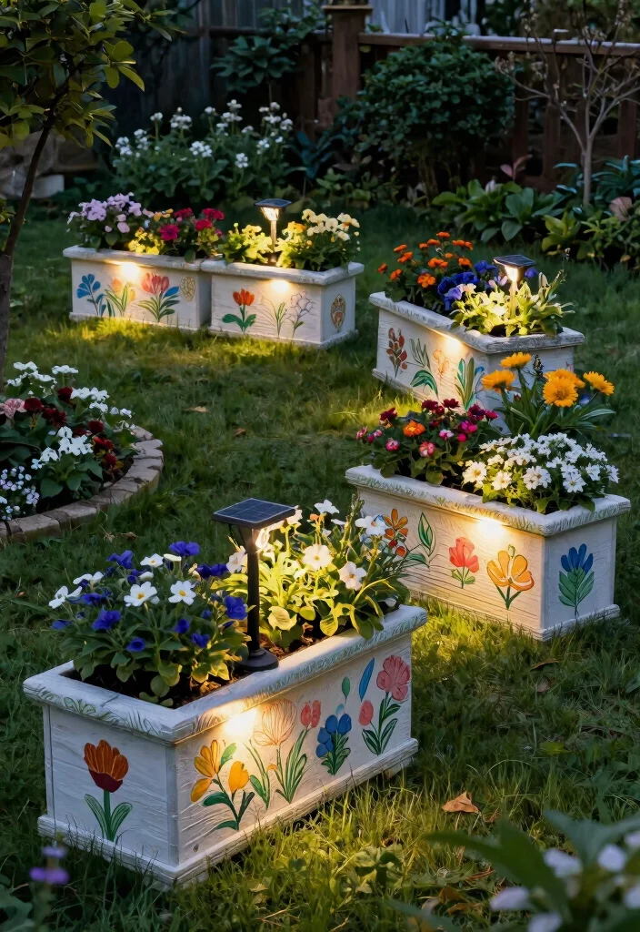 11 Outdoor Flower Pot Ideas Patio Solar Lights Combo 11 11 Outdoor Flower Pot Ideas Patio Solar Lights Combo 11. Decorative Planter Boxes with Solar Spotlights 0
