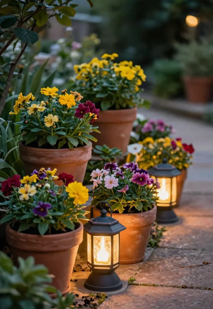 11 Outdoor Flower Pot Ideas Patio Solar Lights Combo 3 11 Outdoor Flower Pot Ideas Patio Solar Lights Combo 3. Terracotta Pots with Embedded Solar Lanterns 0