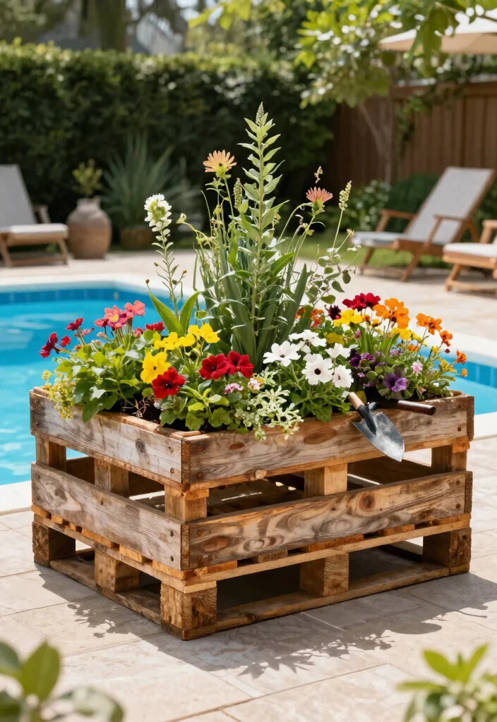 11 Rustic Pallet Pool Filter Cover Ideas Cheap DIY 2. Pallet Planter Cover 0