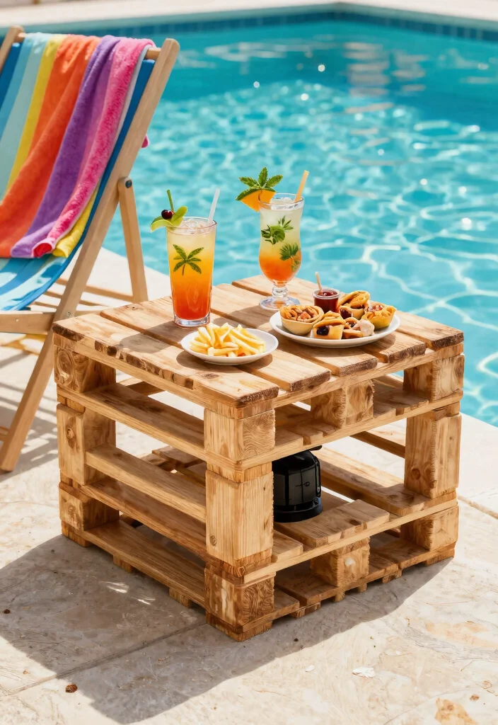 11 Rustic Pallet Pool Filter Cover Ideas Cheap DIY 4. Pallet Side Table Cover 0