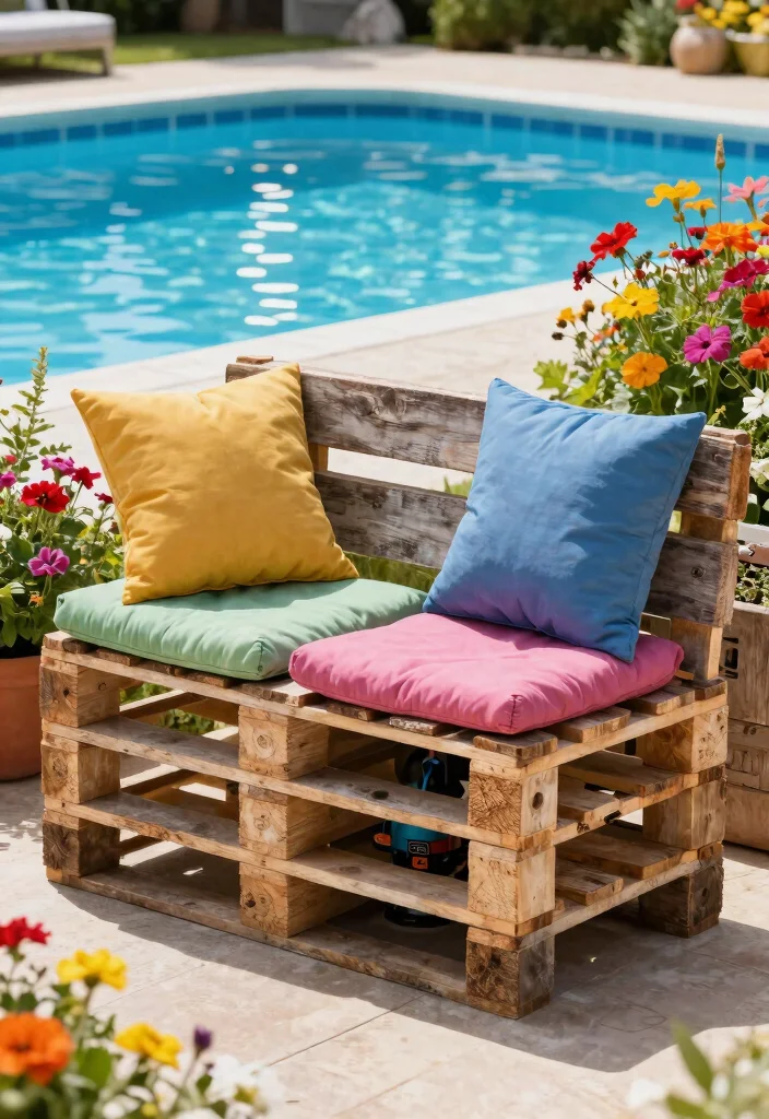 11 Rustic Pallet Pool Filter Cover Ideas Cheap DIY 7. Pallet Garden Furniture Cover 0