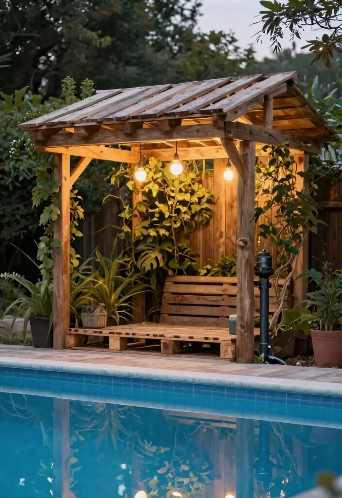 11 Rustic Pallet Pool Filter Cover Ideas Cheap DIY 9. Pallet Roof Cover 0