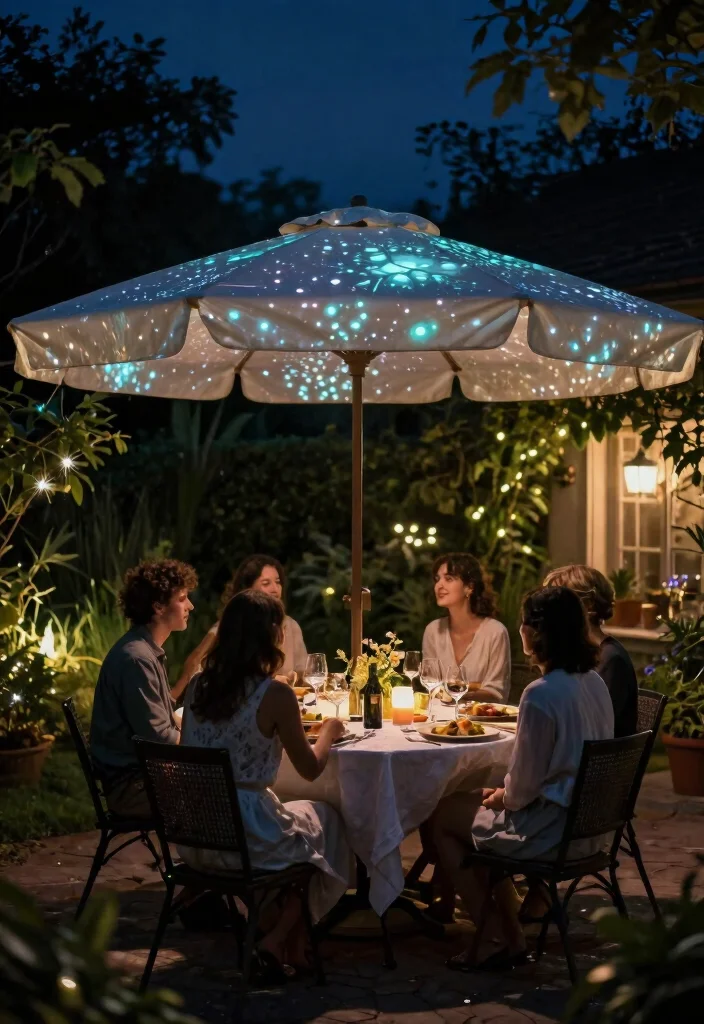 13 Brilliant Patio Umbrella Lights Ideas for Evening Meals 13. Glow in the Dark Paint 0