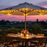 13 Brilliant Patio Umbrella Lights Ideas for Evening Meals