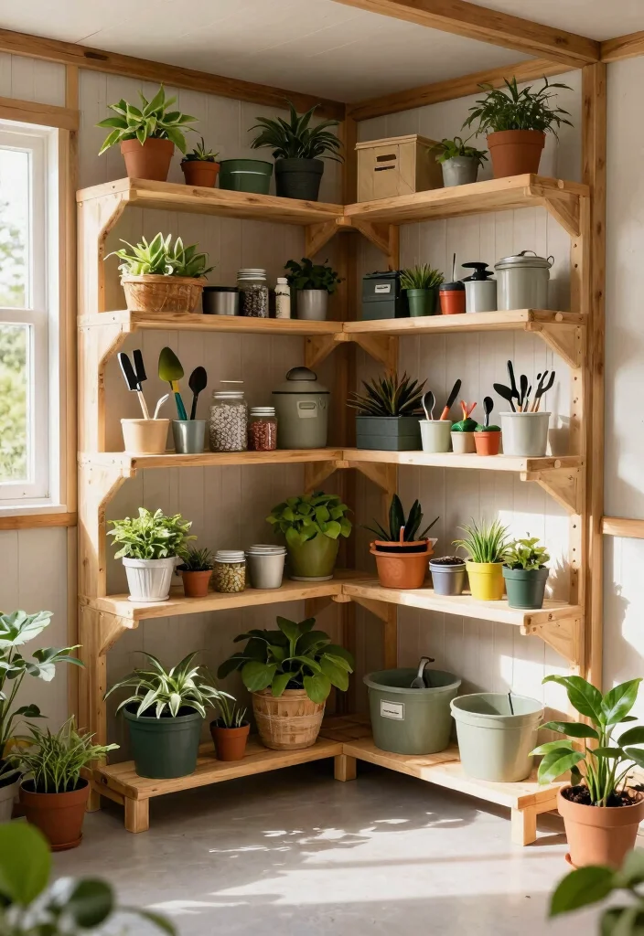 13 Clever Lawn Mower Storage Ideas for Small Sheds 11. Corner Space Storage Solutions 0