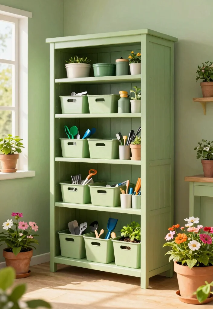 13 Clever Lawn Mower Storage Ideas for Small Sheds 4. Vertical Garden Tool Storage 0