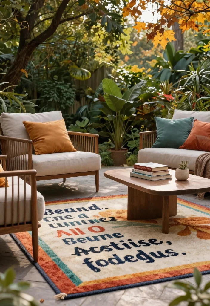 13 Cozy Fall Outdoor Rug Ideas for Your Autumn Porch Decor 10. Outdoor Rugs with Inspirational Quotes 0