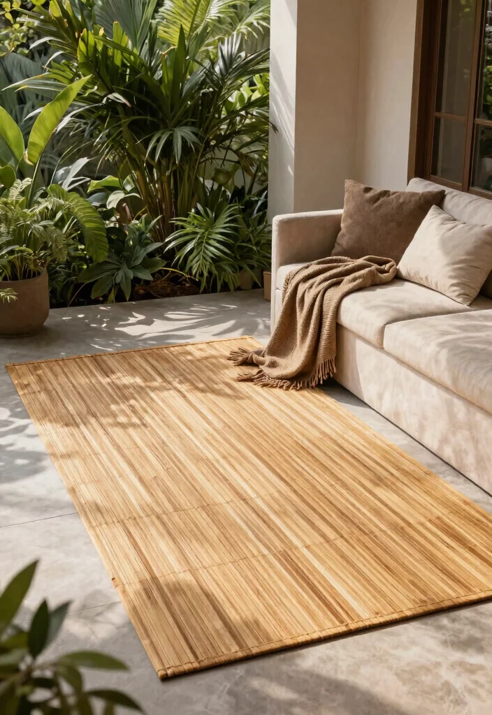 13 Cozy Fall Outdoor Rug Ideas for Your Autumn Porch Decor 8. Eco Friendly Bamboo Rugs 0
