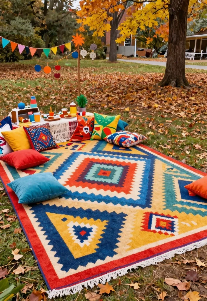 13 Cozy Fall Outdoor Rug Ideas for Your Autumn Porch Decor 9. Bright and Bold Colorful Rugs 0