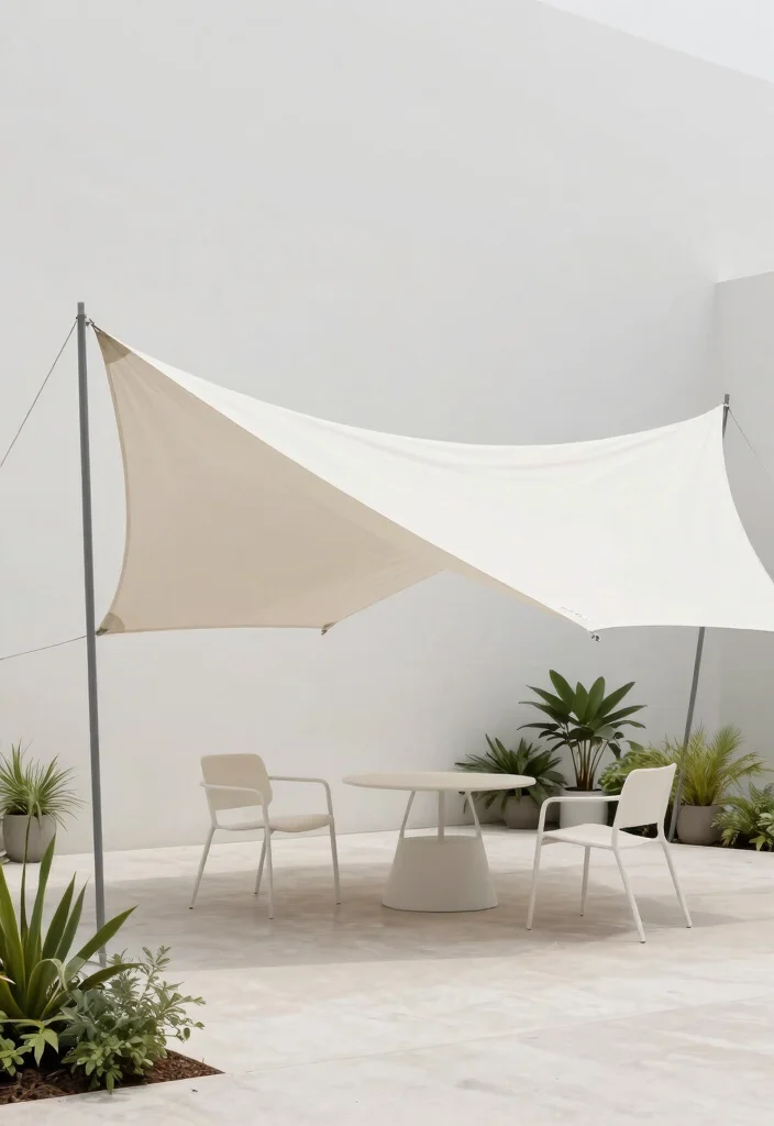 13 Modern Triangle Sun Sail Shade Ideas Geometric Vibe 12. Minimalist Urban Design 0