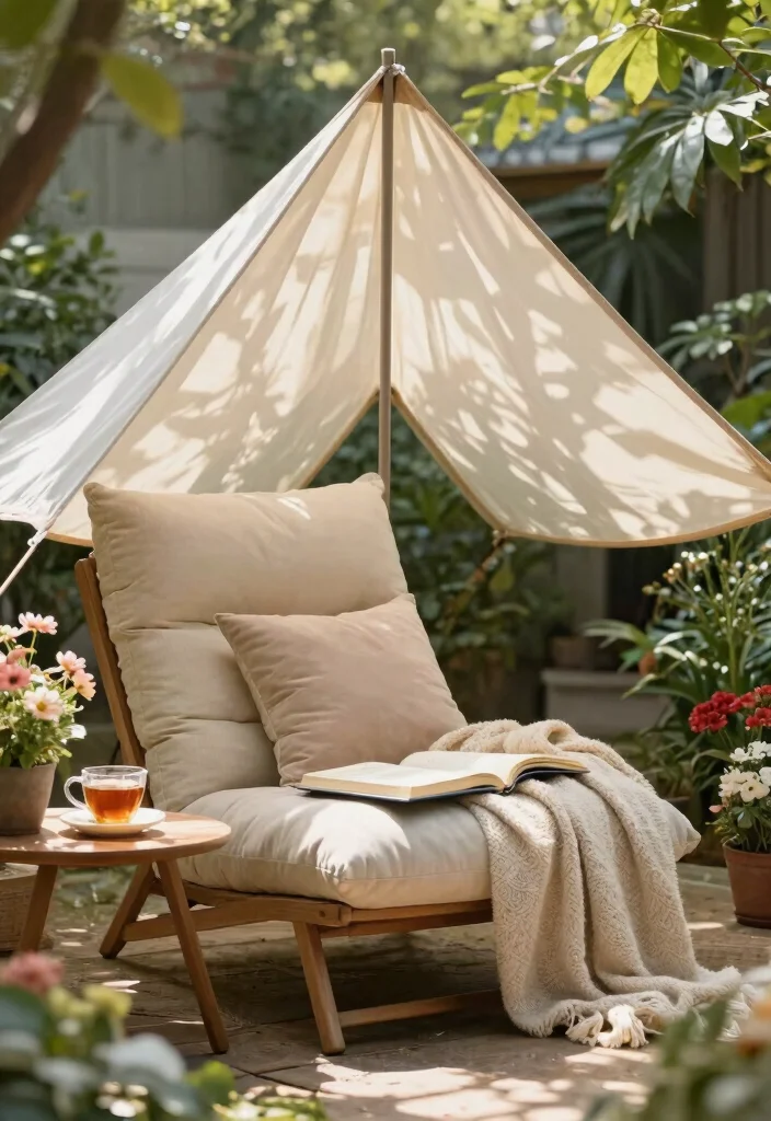 13 Modern Triangle Sun Sail Shade Ideas Geometric Vibe 5. Serene Reading Nook 0