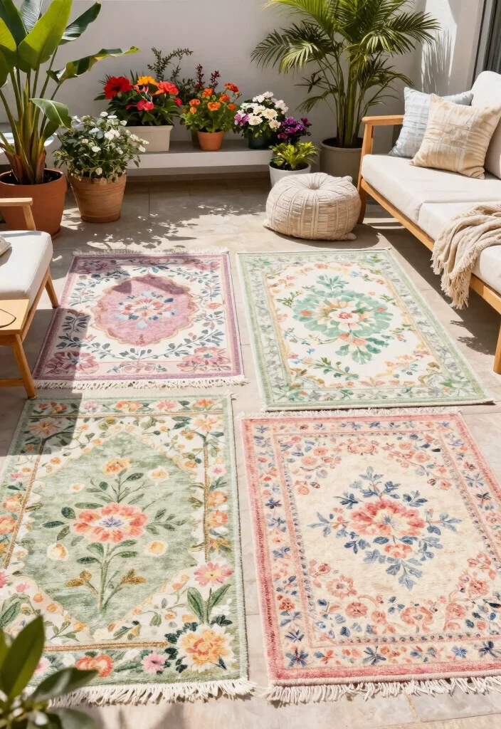 13 Most Stylish Outdoor Rug Ideas Modern Patterns 13. Seasonal Rugs for Year Round Style 0