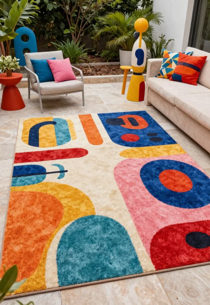 13 Most Stylish Outdoor Rug Ideas Modern Patterns 8. Abstract Designs for Artistic Expression 0