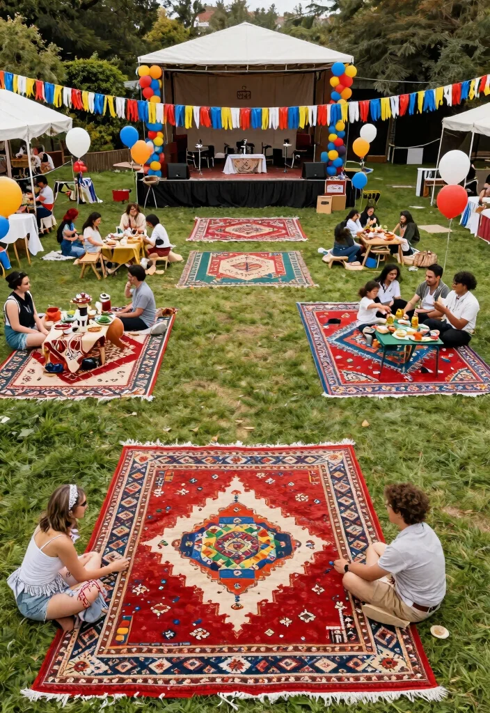 15 Beautiful Outdoor Rug Display Inspiration Photos 14. Festive Outdoor Celebrations 0