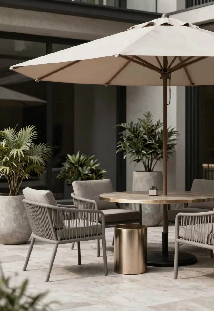 15 Beautiful Shade Umbrella Patio Ideas for Cozy Nooks 8 15 Beautiful Shade Umbrella Patio Ideas for Cozy Nooks 8. Modern Chic 0