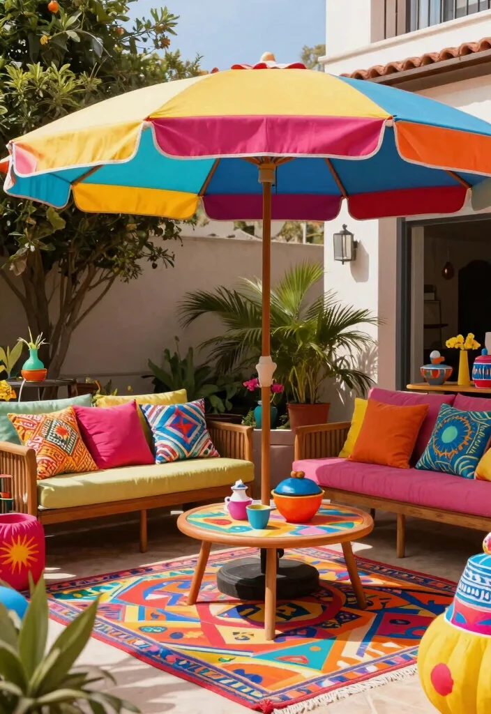 15 Beautiful Shade Umbrella Patio Ideas for Cozy Nooks 9 15 Beautiful Shade Umbrella Patio Ideas for Cozy Nooks 9. Color Pop 0