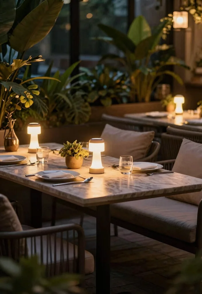 15 Breathtaking Nighttime Landscape Lighting Ideas 11. Solar Table Lamps Bringing Light to Seating Areas 0