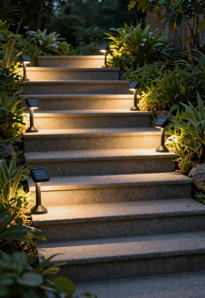 15 Breathtaking Nighttime Landscape Lighting Ideas 15. Solar Step Lights Safety Meets Style 0