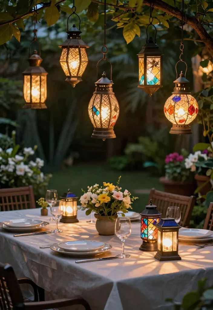 15 Breathtaking Nighttime Landscape Lighting Ideas 3. Solar Operated Decorative Lanterns Style Meets Function 0
