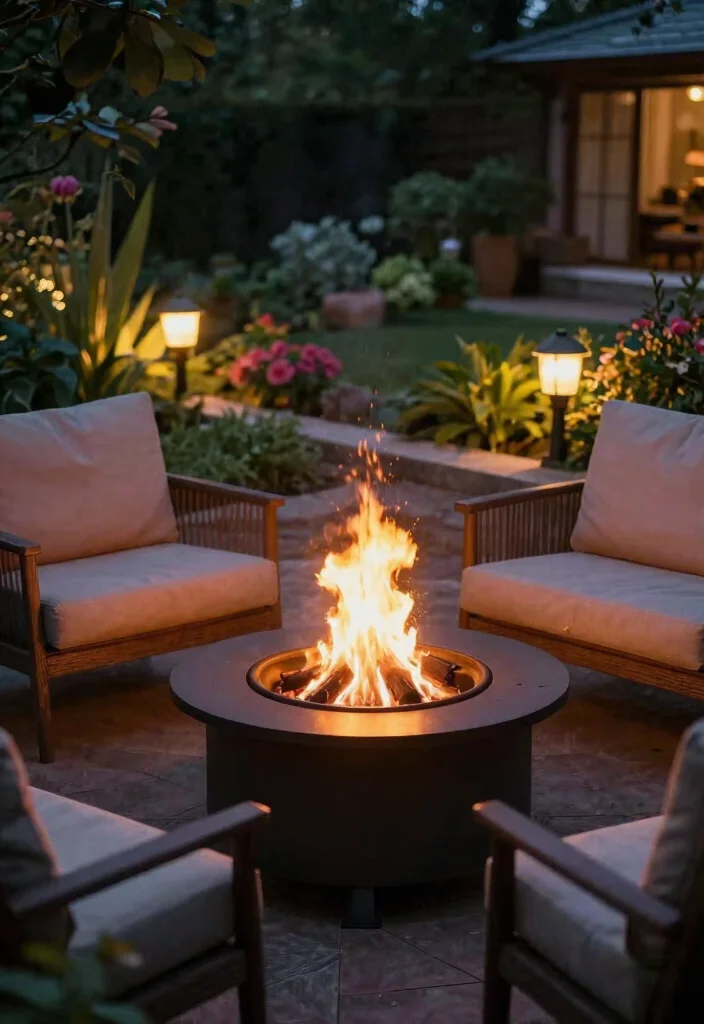15 Breathtaking Nighttime Landscape Lighting Ideas 6. Solar Fire Pits Warmth and Light Combined 0