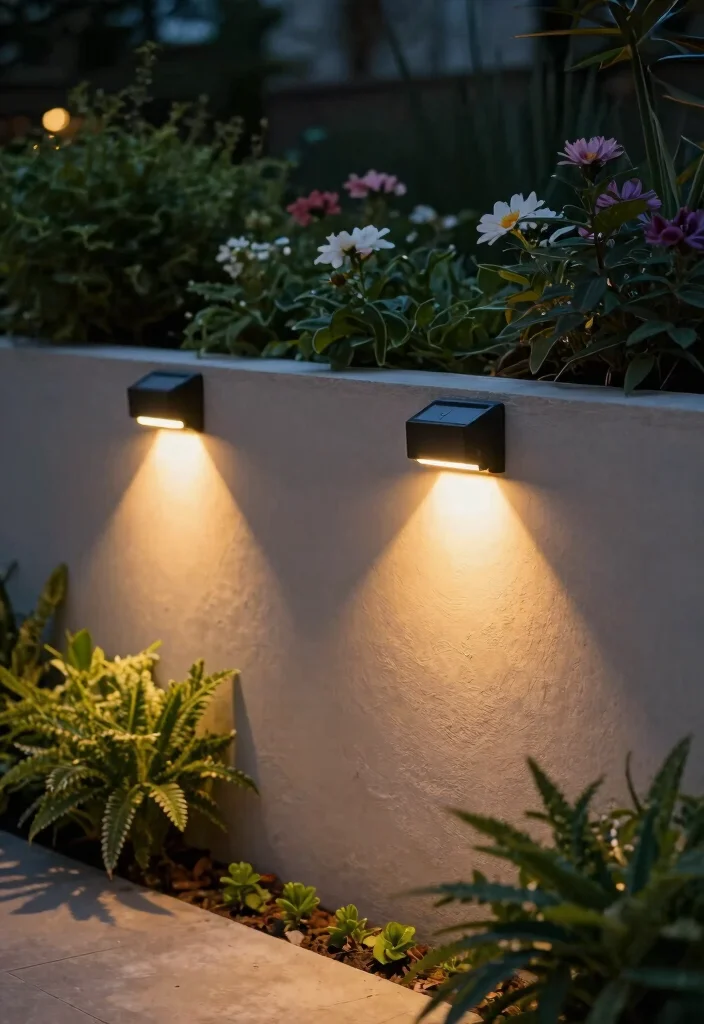 15 Breathtaking Nighttime Landscape Lighting Ideas 7. Solar Wall Lights Stylish Safety Measures 0