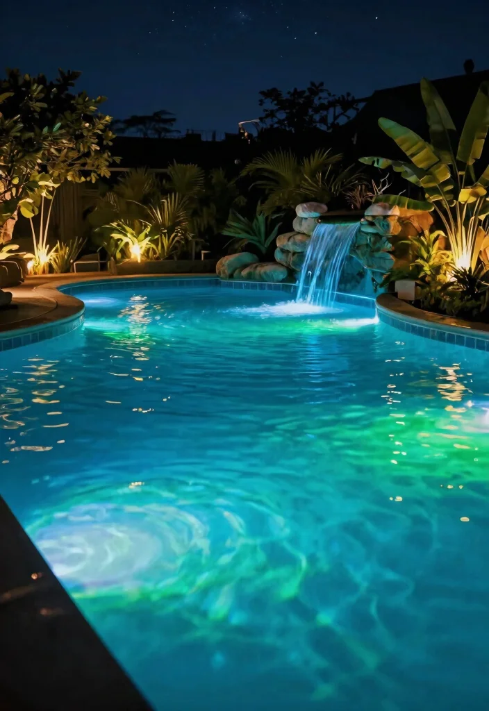 15 Dreamy Pool Landscape Lighting Ideas for Night Swims 1 15 Dreamy Pool Landscape Lighting Ideas for Night Swims 1. Underwater LED Lights 0