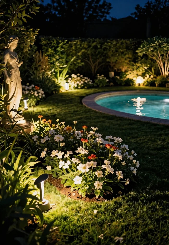 15 Dreamy Pool Landscape Lighting Ideas for Night Swims 11 15 Dreamy Pool Landscape Lighting Ideas for Night Swims 11. Garden Spotlights for Landscape Features 0