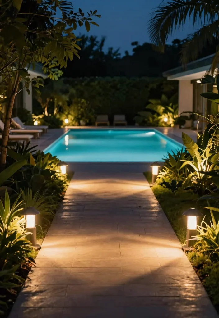 15 Dreamy Pool Landscape Lighting Ideas for Night Swims 13 15 Dreamy Pool Landscape Lighting Ideas for Night Swims 13. Low Voltage Lighting for Pathways 0
