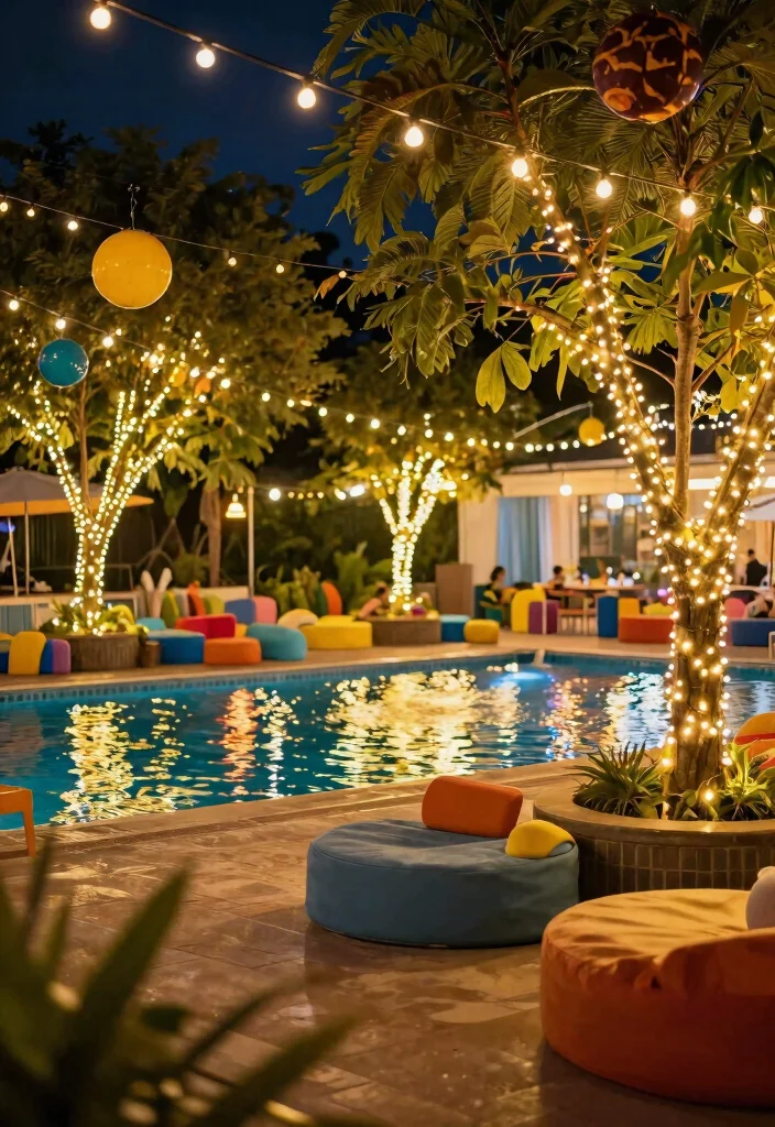 15 Dreamy Pool Landscape Lighting Ideas for Night Swims 14 15 Dreamy Pool Landscape Lighting Ideas for Night Swims 14. Decorative String Lights Around the Pool 0