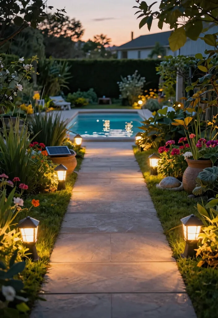 15 Dreamy Pool Landscape Lighting Ideas for Night Swims 3 15 Dreamy Pool Landscape Lighting Ideas for Night Swims 3. Solar Pathway Lights 0