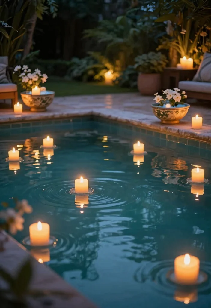 15 Dreamy Pool Landscape Lighting Ideas for Night Swims 4 15 Dreamy Pool Landscape Lighting Ideas for Night Swims 4. Floating Candles 0