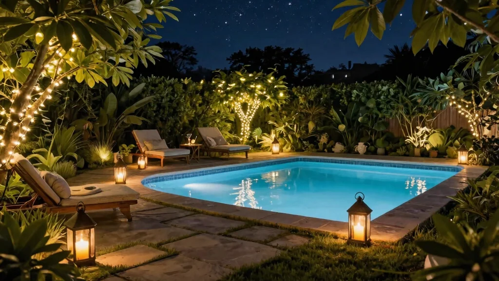15 Dreamy Pool Landscape Lighting Ideas for Night Swims